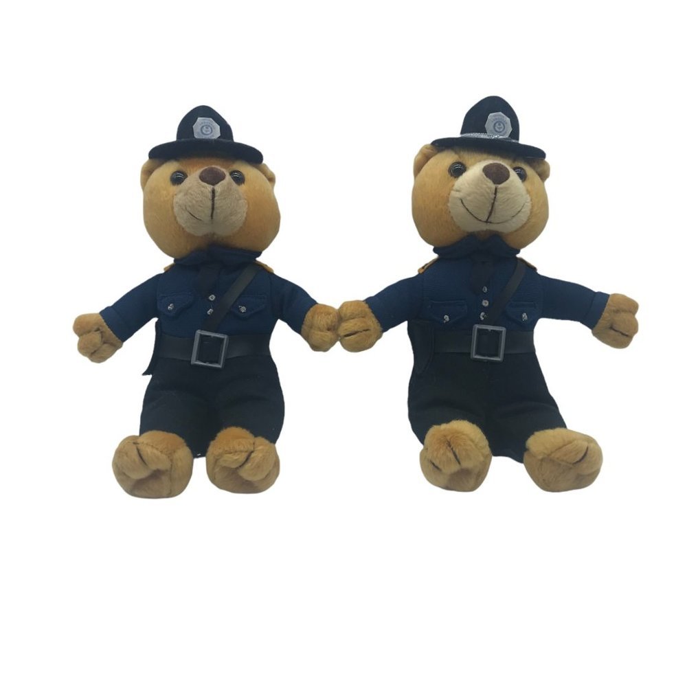 Artistic Toy Police Teddy Bears‎ Plush Stuffed Animal (Lot of 2) 8" sitting NWOT